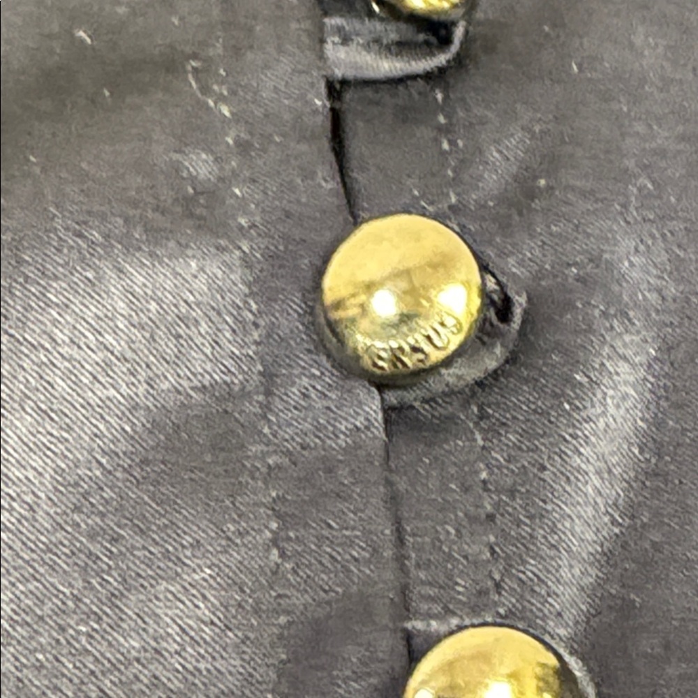 Versus Versace Navy Satin Bow Tie Button-Up Blouse - Picture 10 of 12